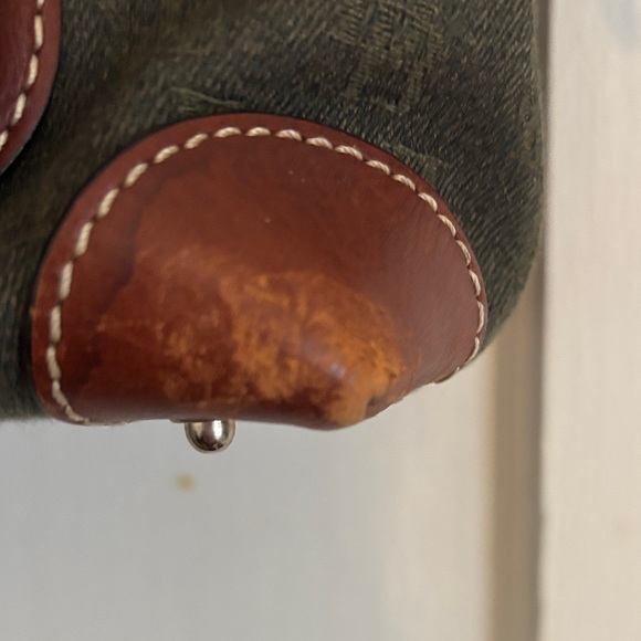 Vintage Doony & Burke Olive Green and Brown Women's Satchel Handbag w coin purse - Picture 2 of 6